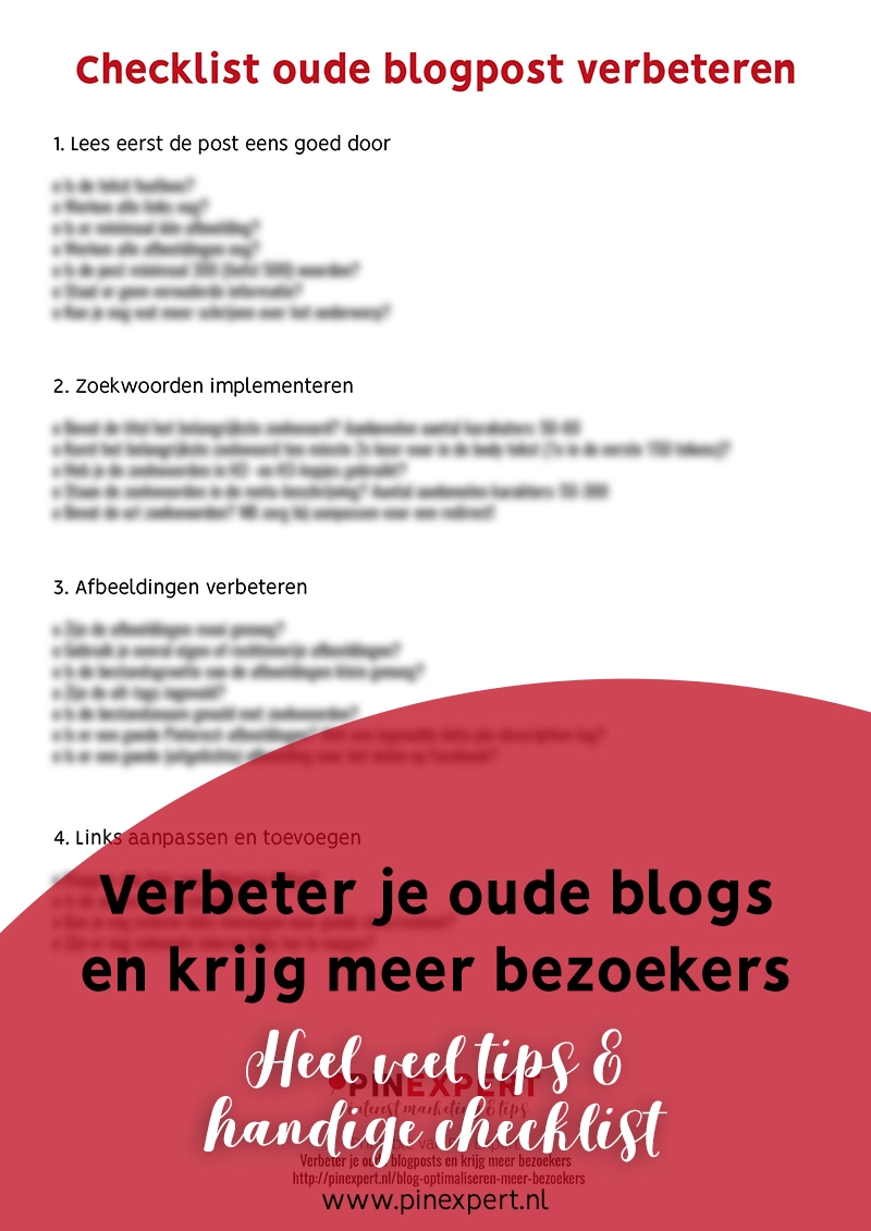 checklist oude blogpost verbeteren pinterest