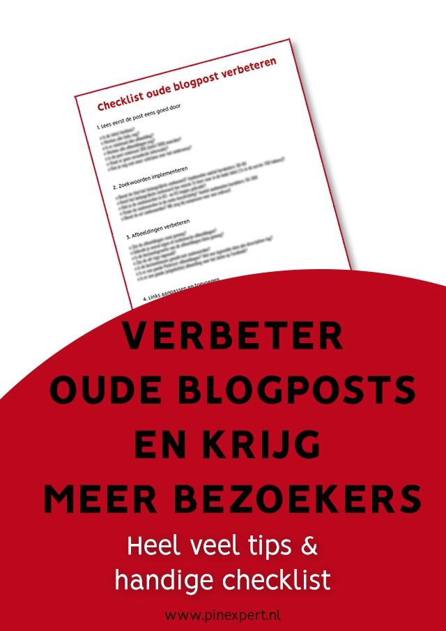 checklist oude blogpost verbeteren pinterest