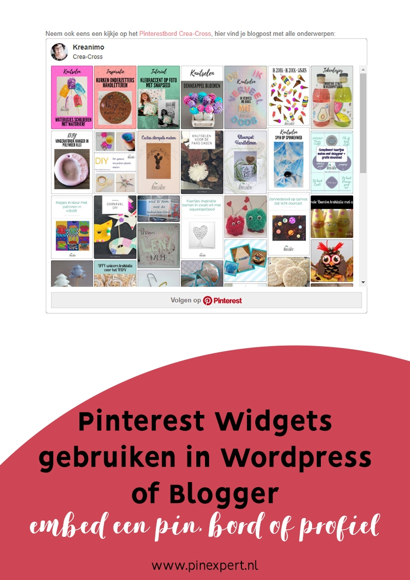 embedden insluiten pinterest widgets