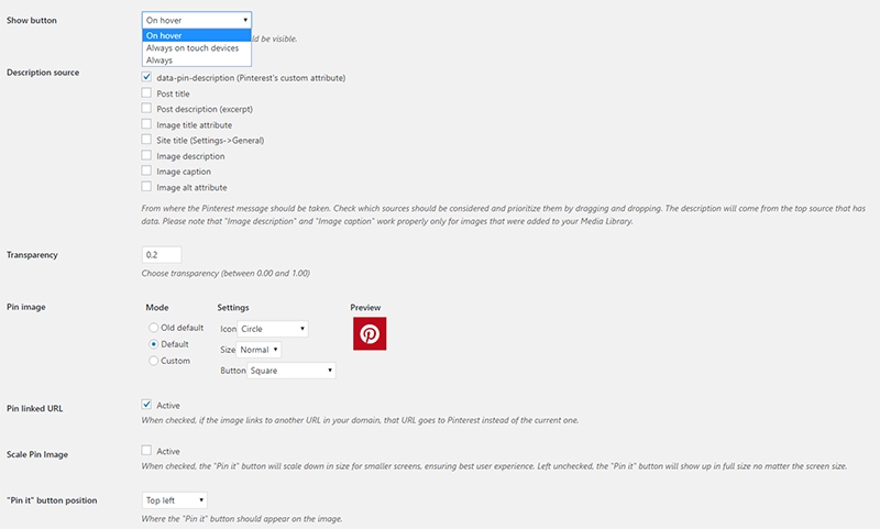 jQuery Pin It Button visual