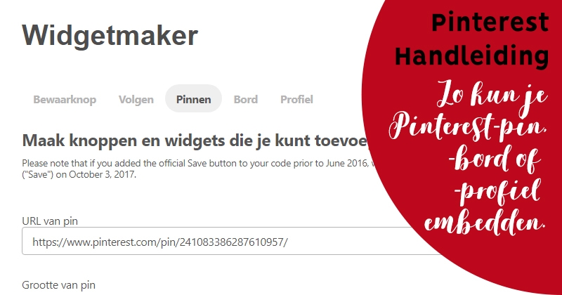 pinterest embed insluiten