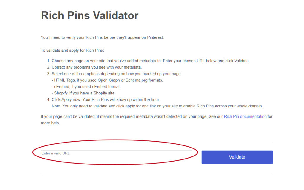 rich pins validator url pinterest