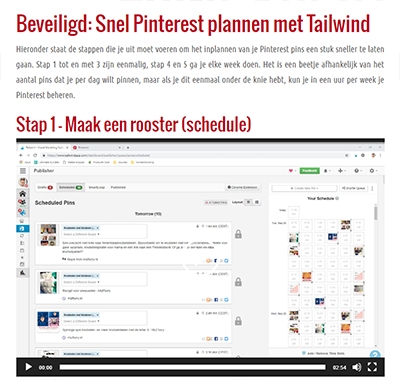 snel pinterest plannen mini-cursus tailwind