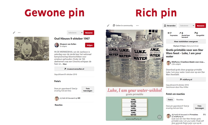 verschil gewone rich pins