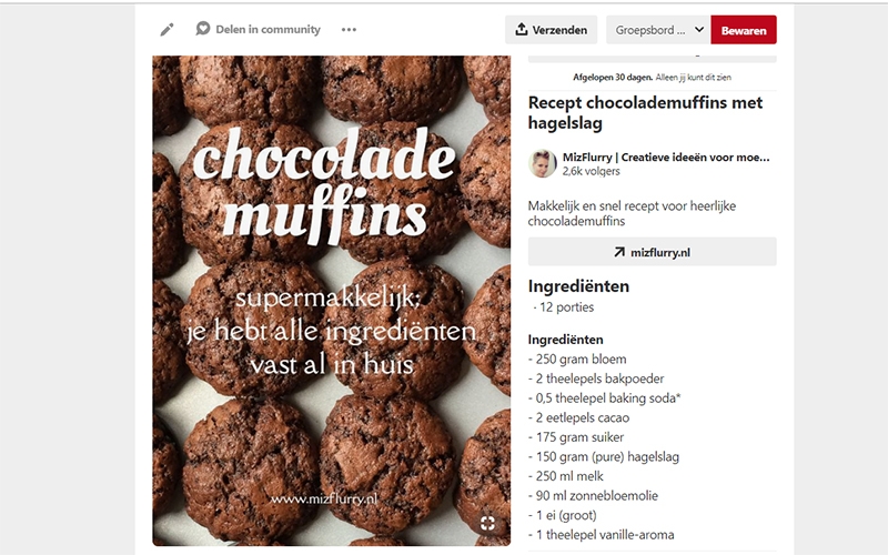 voorbeeld pinterest recept pin