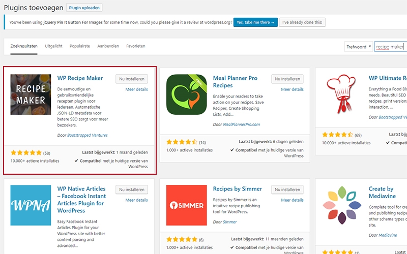 wp recipe maker wordpress plugin recept pin pinterest
