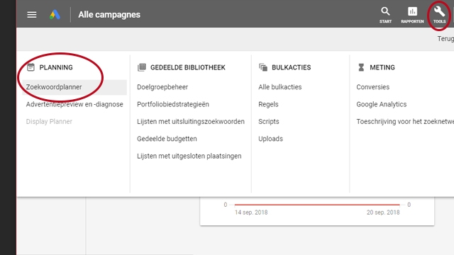 zoekwoordplanner adwords