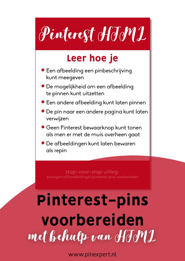 Pinterest pins voorbereiden HTML