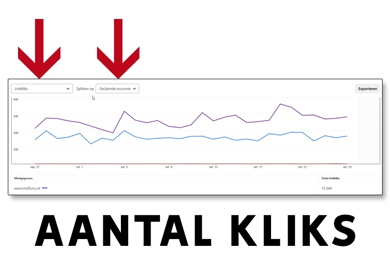 aantal kliks pinterest-statistieken