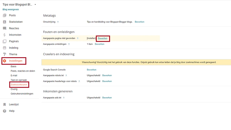 aangepaste 404 blogger blogspot blog