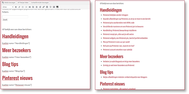 berichten shortcode wordpress custom 404