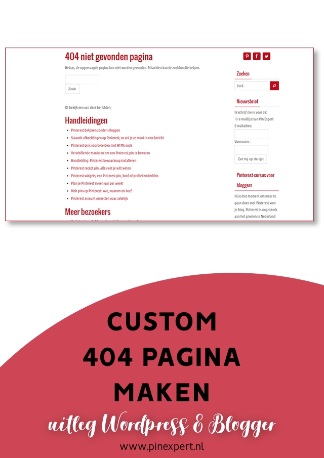 custom 404 pagina maken pinterest