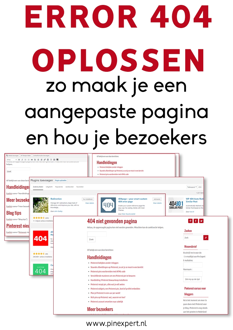 error 404 oplossen pinterest