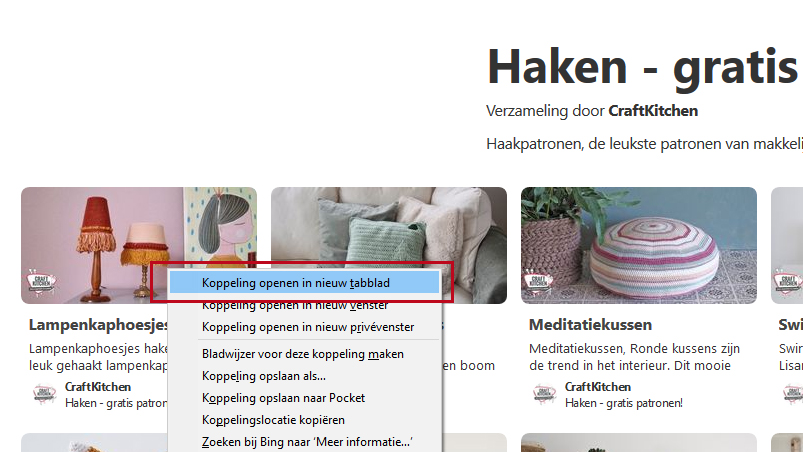 koppeling openen nieuw tabblad