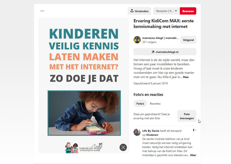 pin bewaren op pinterest grote pin
