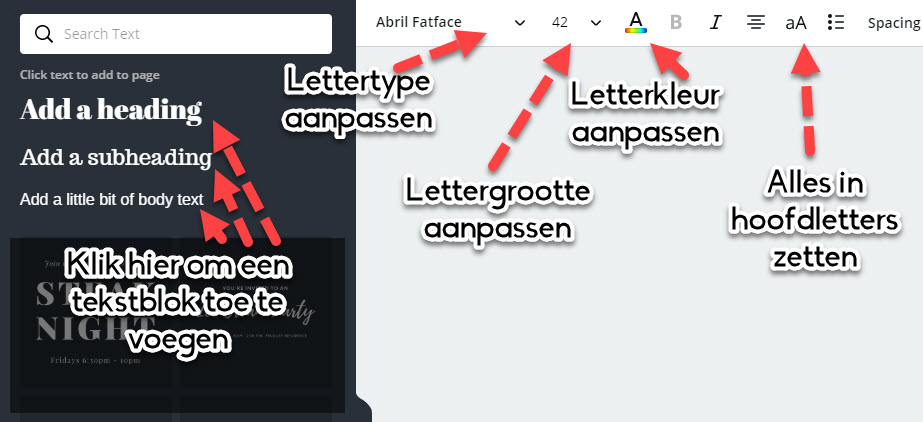 tekst aanpassen canva